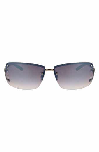 BCBG 66mm Y2K Rimless Rectangle Sunglasses