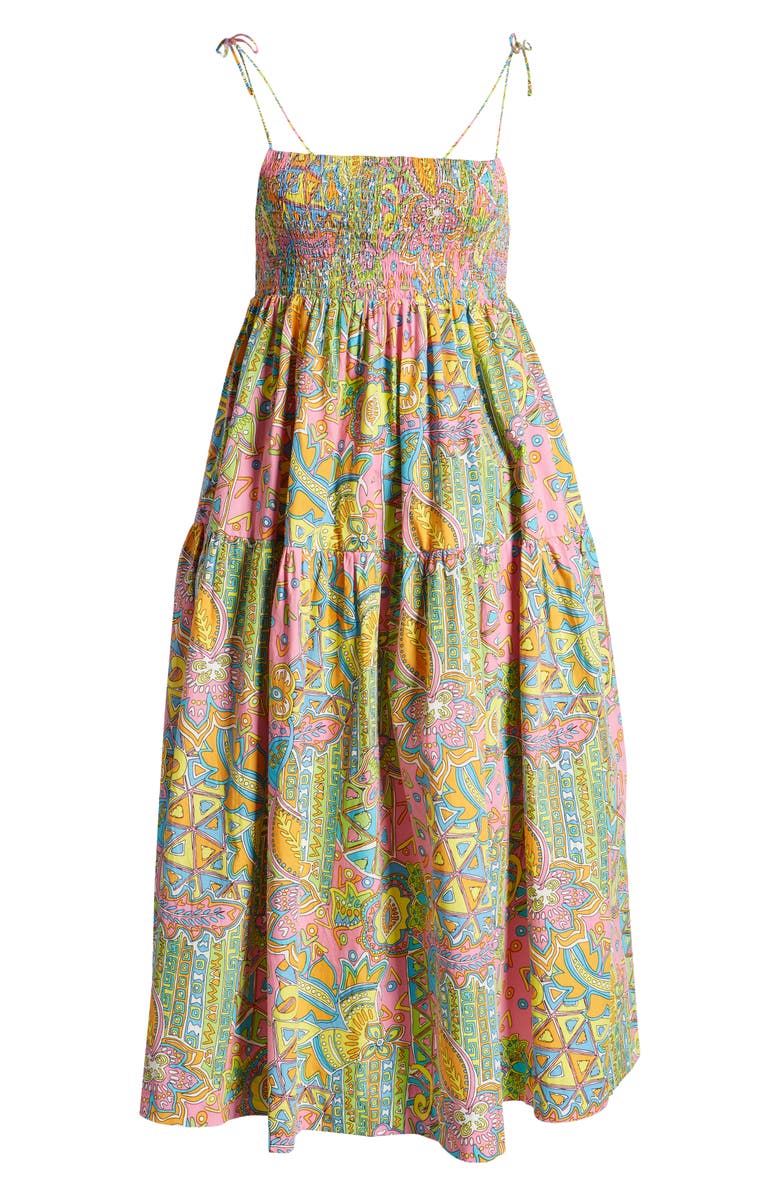 S/W/F Floral Print A-Line Cotton Dress, Alternate, color, 