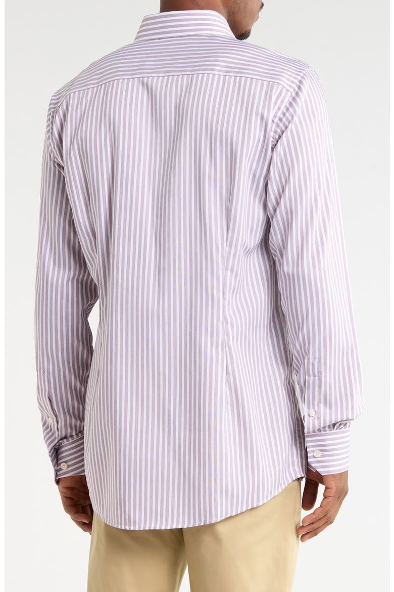 Contemporary Fit Striped Twill Dress Shirt, Alternate, color, MEDIUM RED