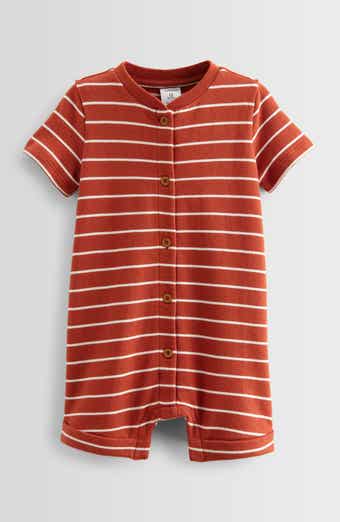 Nordstrom Stripe Button-Up Cotton French Terry Romper