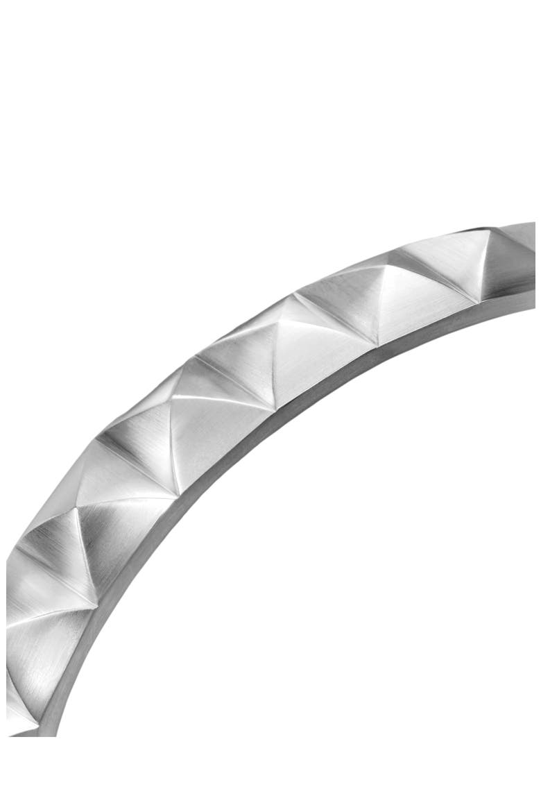 Men's Pyramid Open Cuff Bracelet in Sterling Silver, 9.3mm, Alternate, color, STERLING SILVER