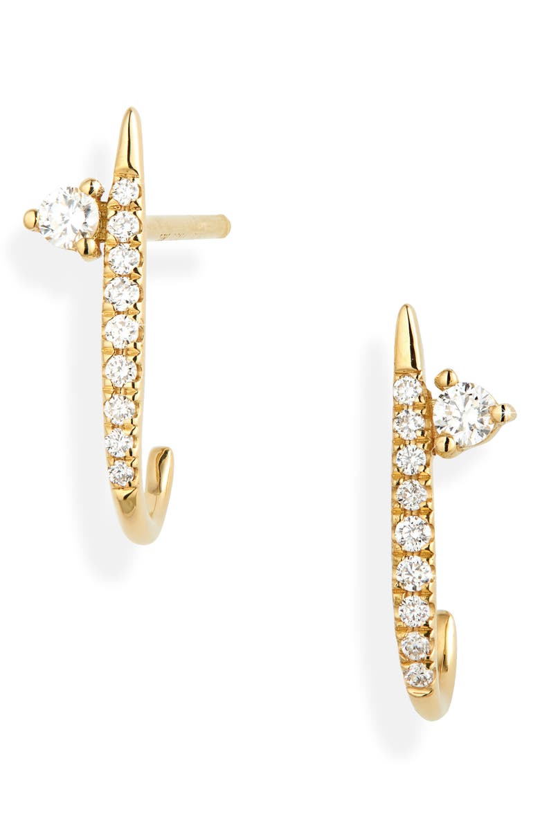 Bony Levy Simple Obsession Pavé Diamond Side Earrings, Main, color, 