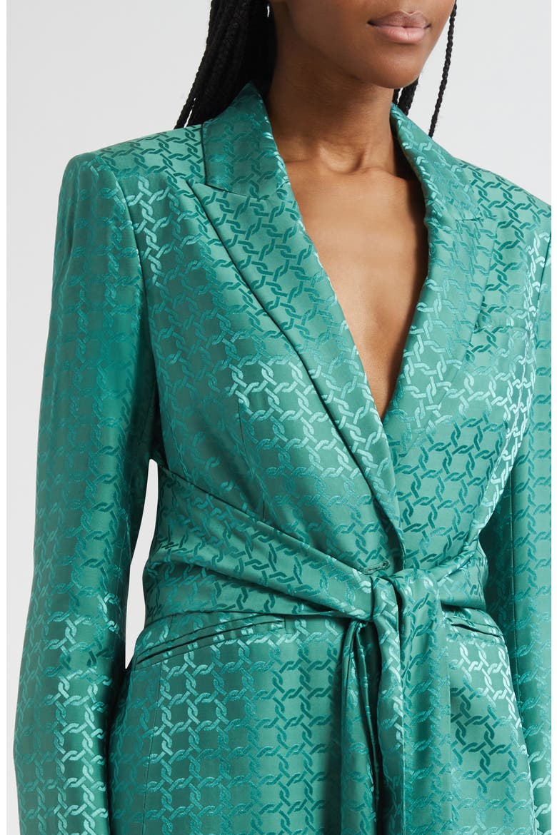 Issel Chain Print Tie Waist Jacket, Alternate, color, CLOVER