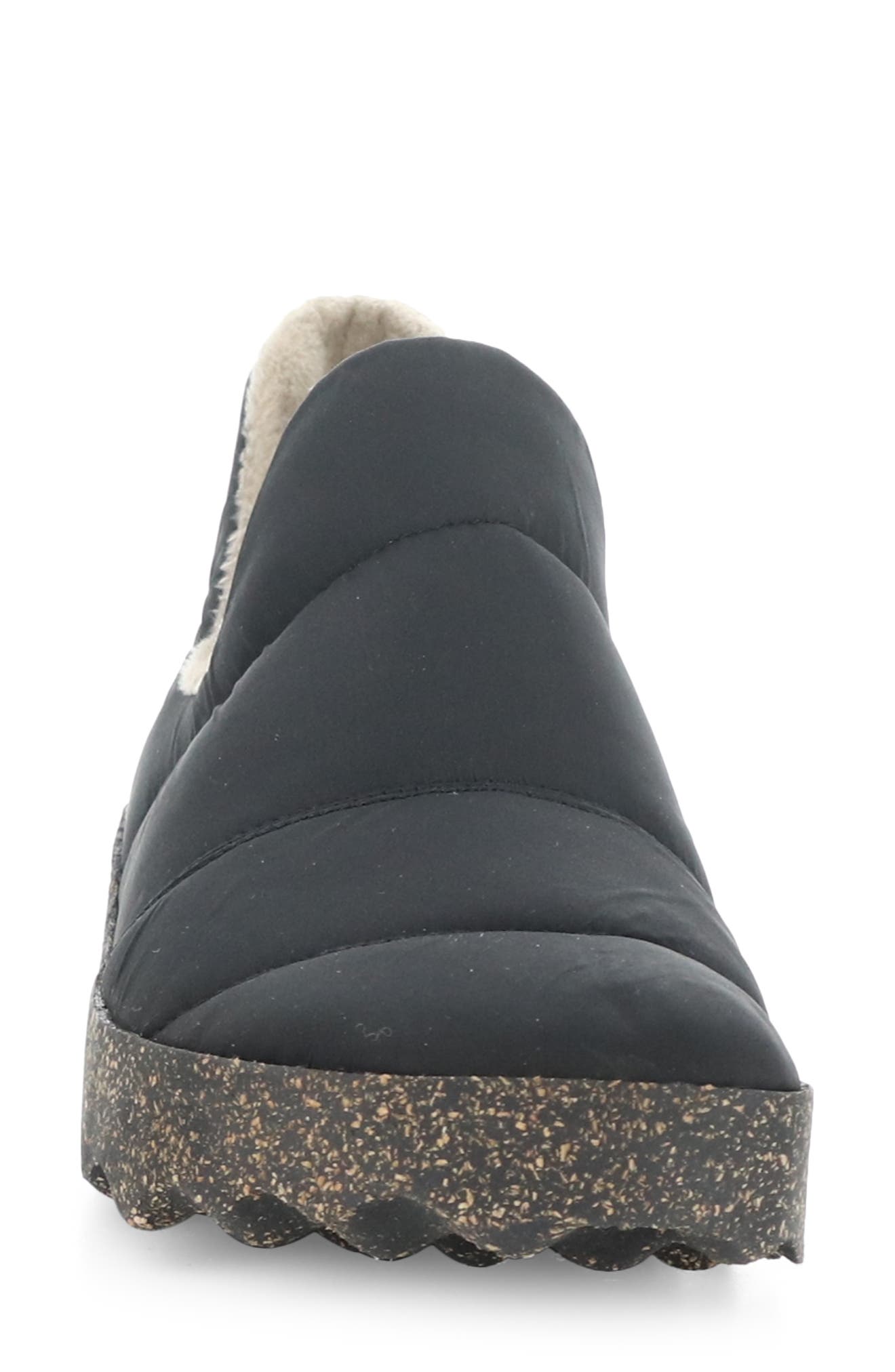 Asportuguesas by Fly London Crus Faux Fur Lined Slip-On Sneaker, Alternate, color, 002 Black Recycled P