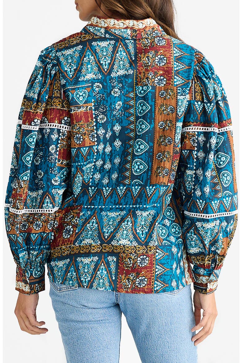 Castella Patchwork Print Cotton Button-Up Shirt, Alternate, color, SICILIAN PATCHWORK