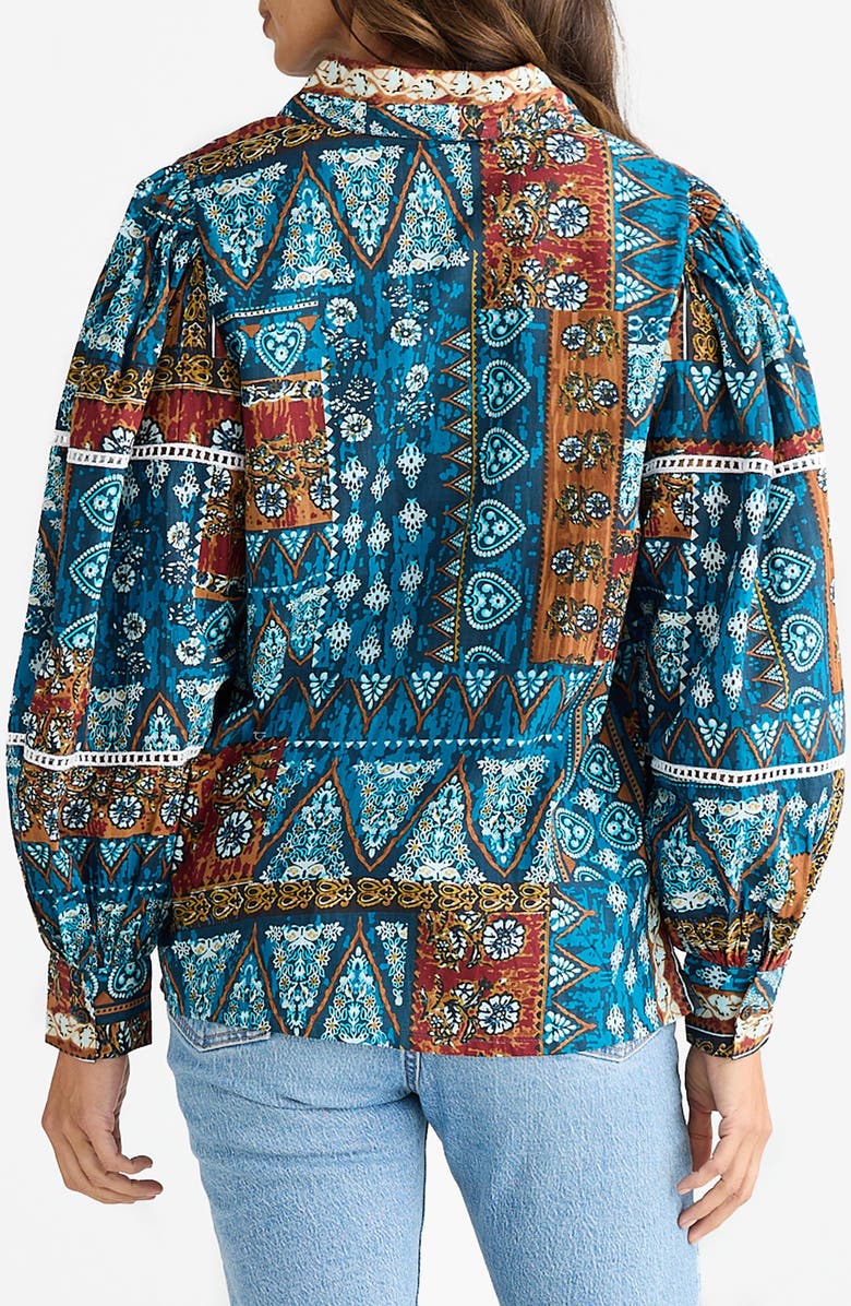 Talisman the Label Castella Patchwork Print Cotton Button-Up Shirt, Alternate, color, Sicilian Patchwork