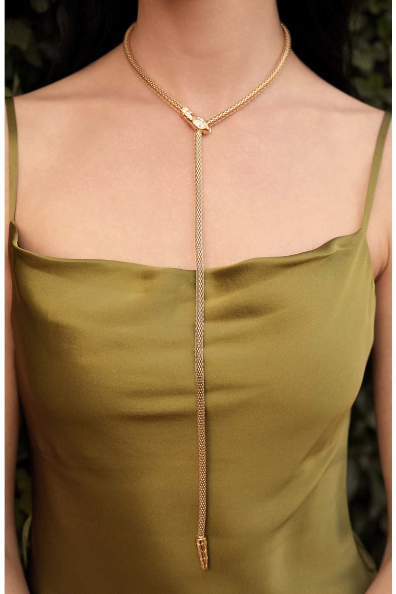 Serpentina Lariat Necklace, Alternate, color, GOLD