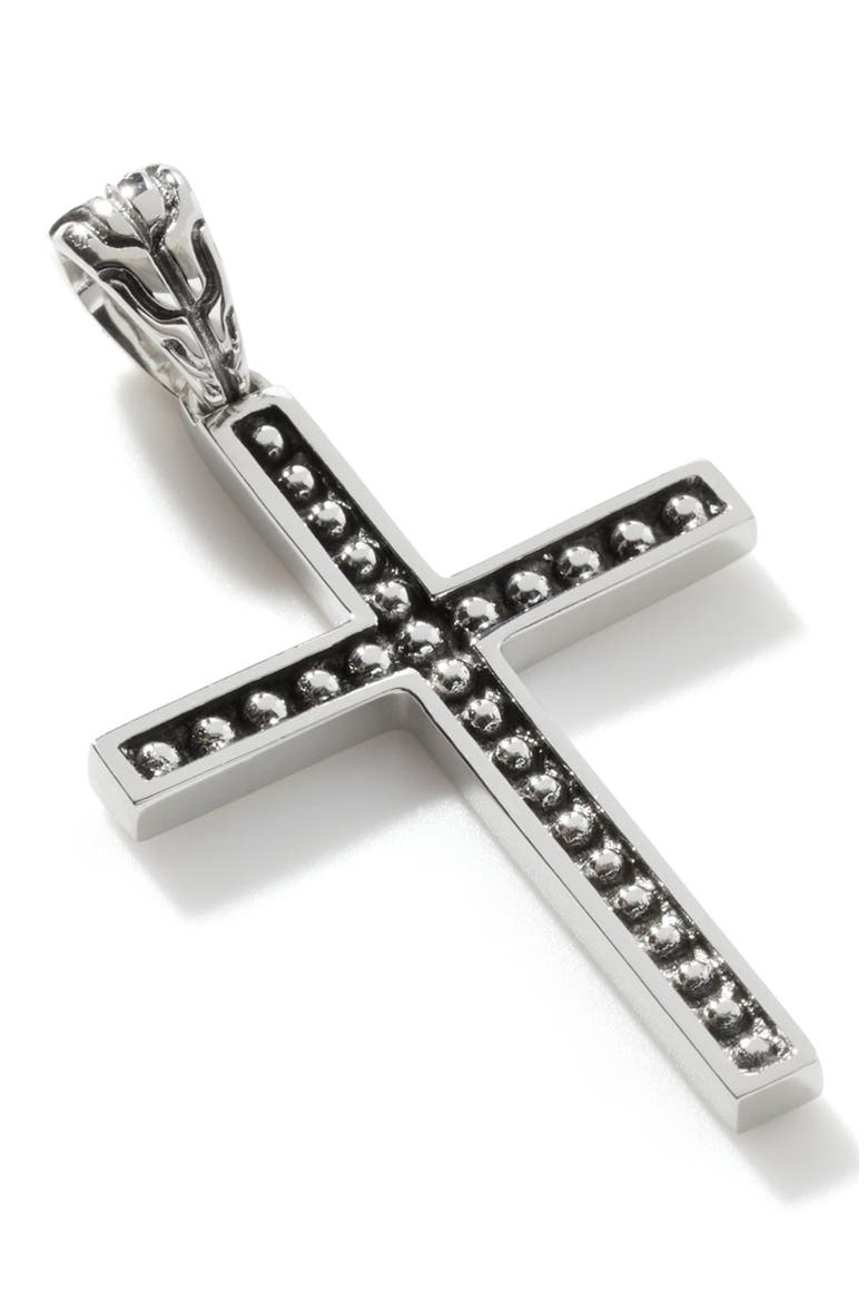 Men's Classic Chain Cross Pendant Necklace, Alternate, color, SILVER