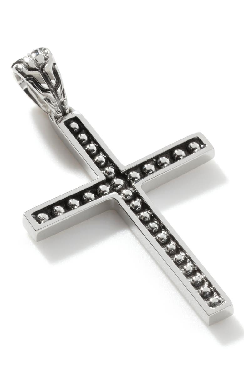 John Hardy Men's Classic Chain Cross Pendant Necklace, Alternate, color, Silver
