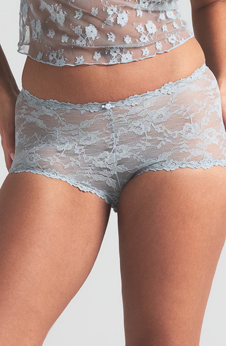 SKIMS Stretch Lace Boy Short, Alternate, color, Mercury
