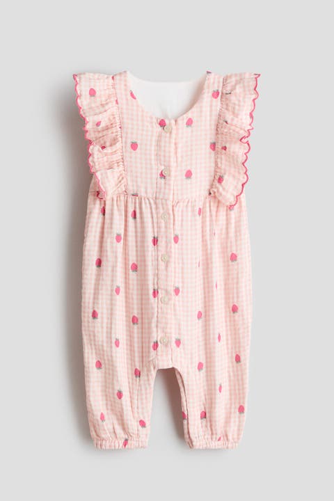 Frilled Muslin Romper Suit