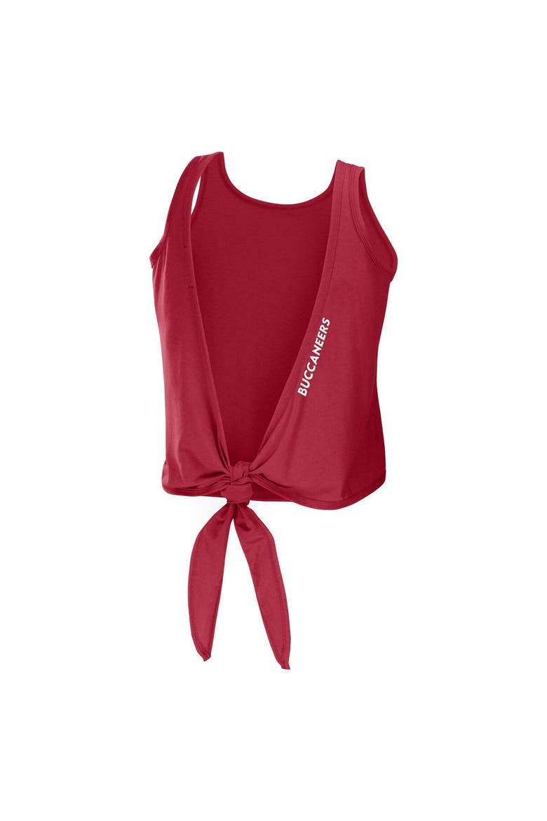 Women's WEAR by Erin Andrews Red Tampa Bay Buccaneers Open Back Twist Tie Tank Top, Alternate, color, Red