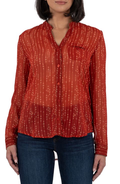 Jasmine Chiffon Button-Up Shirt