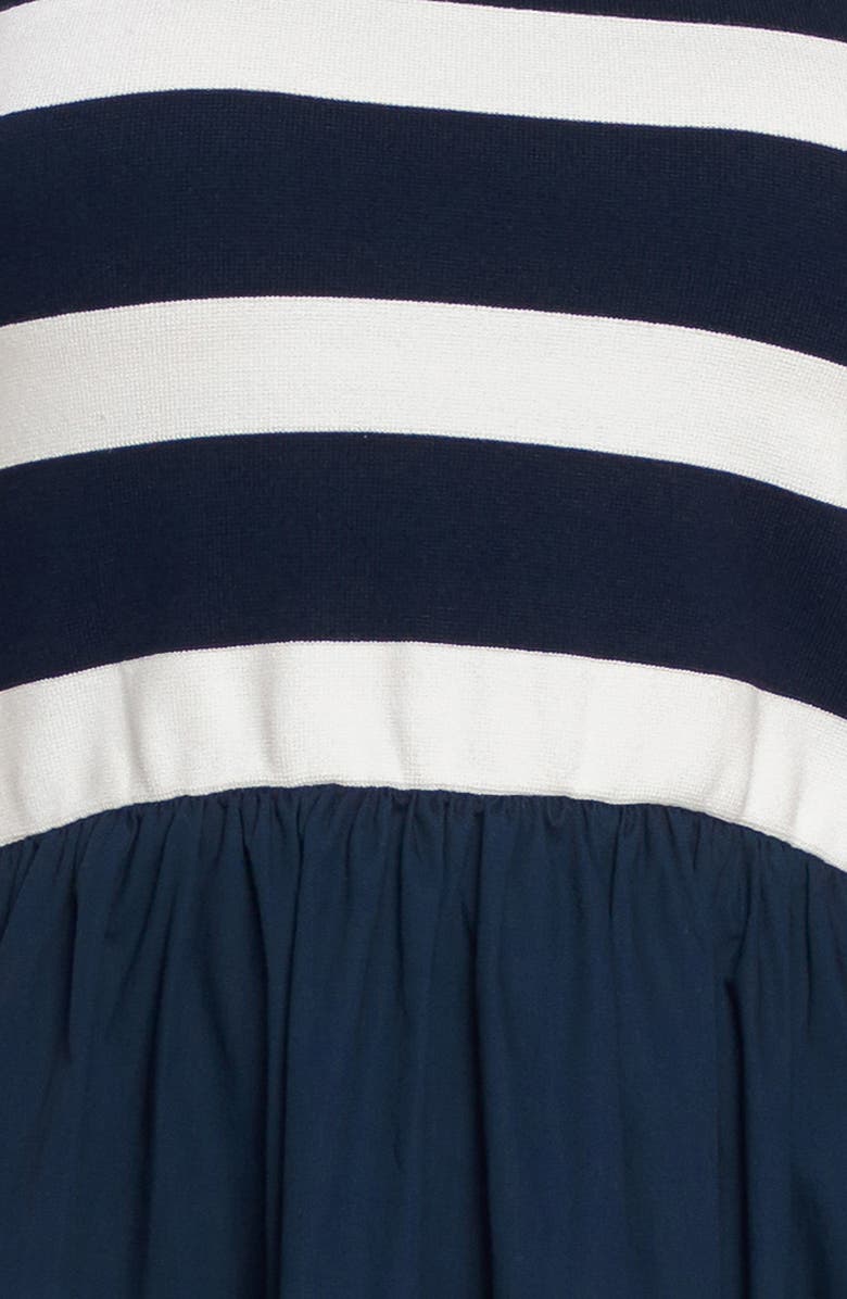 FLYING TOMATO Stripe Sleeveless Twofer Maxi Dress, Alternate, color, Ivory Navy