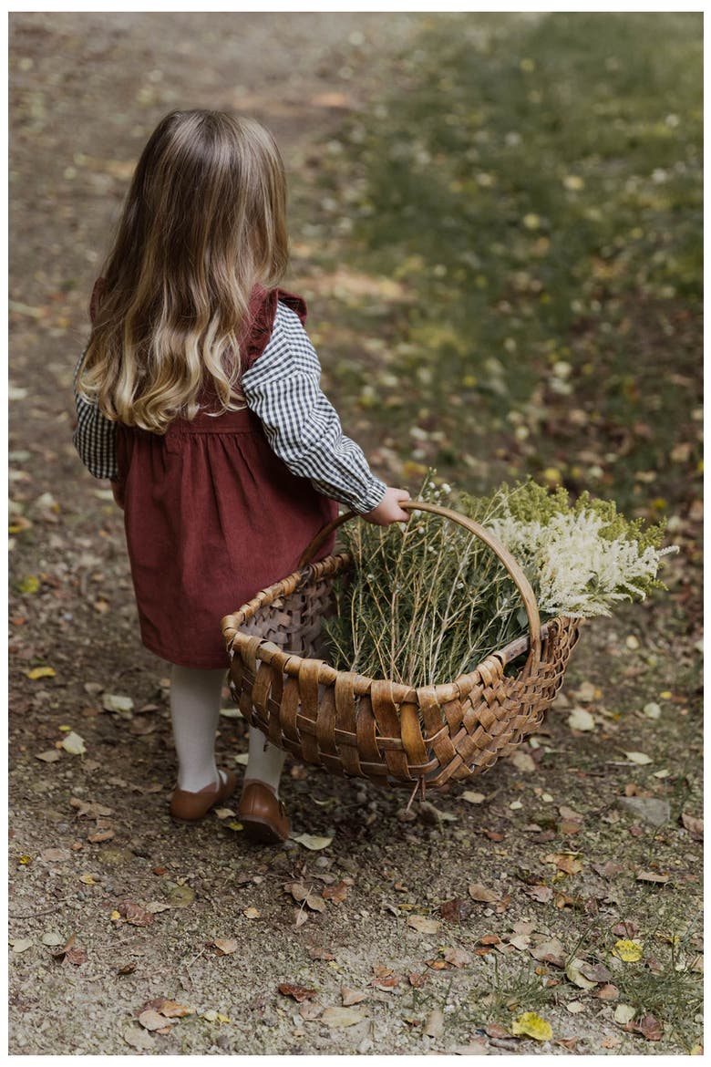Organic Cotton Corduroy Pinafore Dress, Alternate, color, MULBERRY