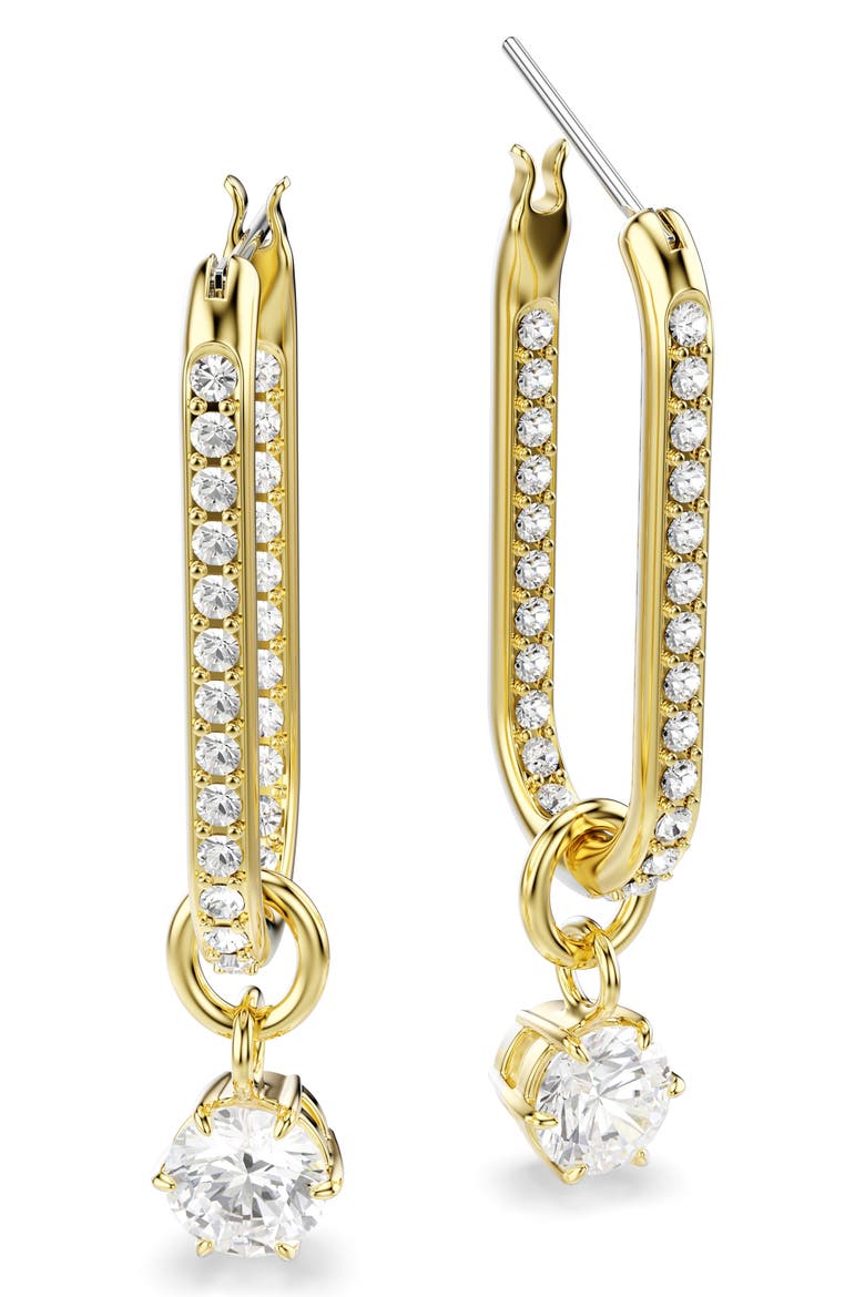 Constella Crystal Hoop Earrings, Alternate, color, GOLD/ WHITE