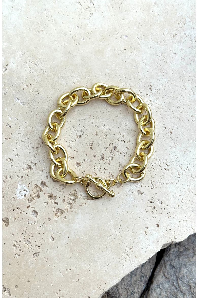Chunky Oval Chain Bracelet, Alternate, color, GOLD