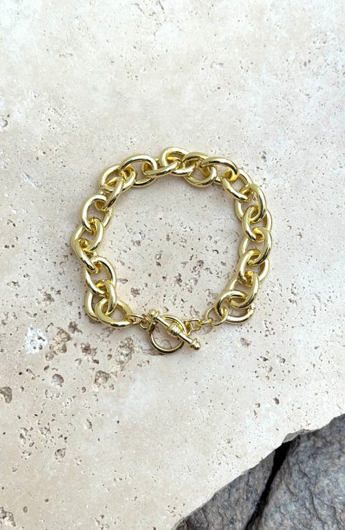 Adornia Chunky Oval Chain Bracelet In Gold