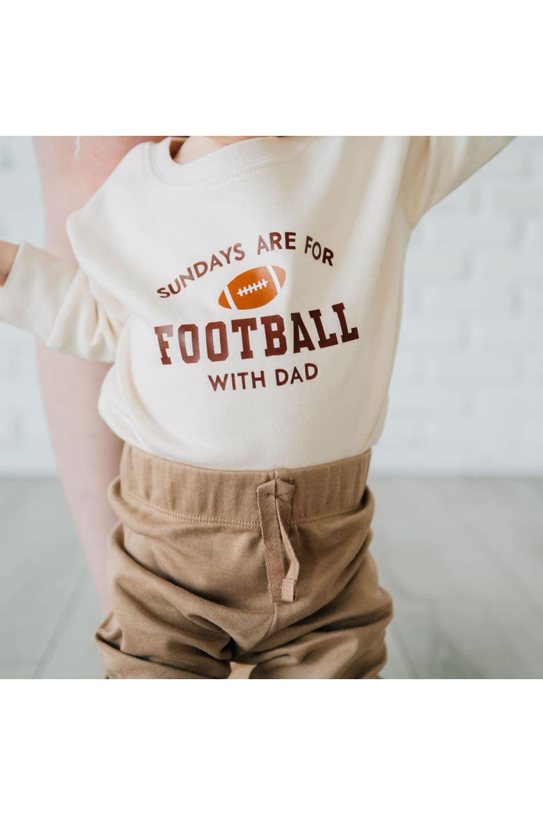 Sundays Are For Football With Dad Long Sleeve Romper, Alternate, color, Natural Heather