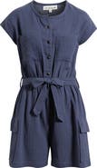 CITY BLUES Tie Waist Cargo Romper