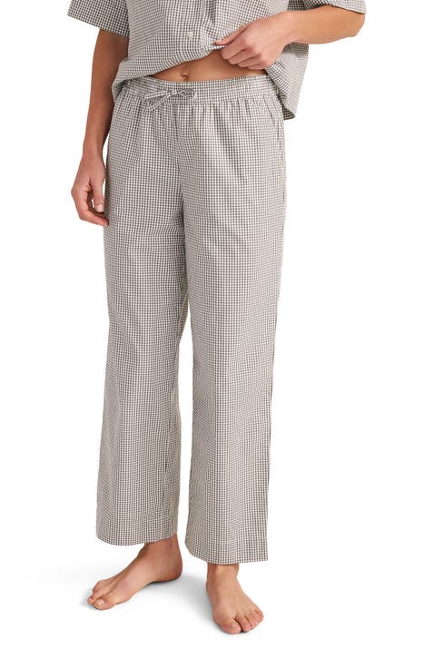 Organic Cotton Poplin Gingham Pajama Pants
