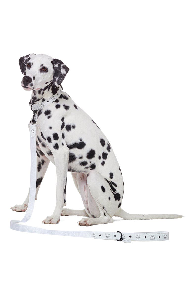 MCM Pet Leash in Visetos, Alternate, color, White