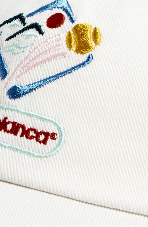 Casablanca Montagne Sportif Embroidered Adjustable Baseball Cap In White