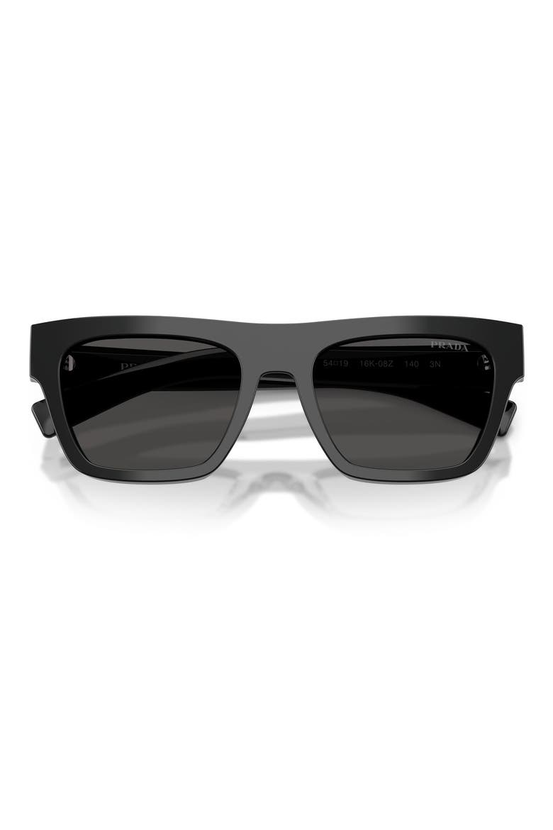 54mm Rectangular Sunglasses, Alternate, color, BLACK / DARK GREY