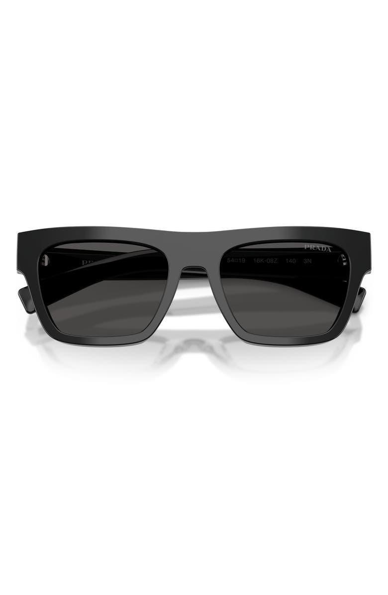 Prada 54mm Rectangular Sunglasses, Alternate, color, Black / Dark Grey