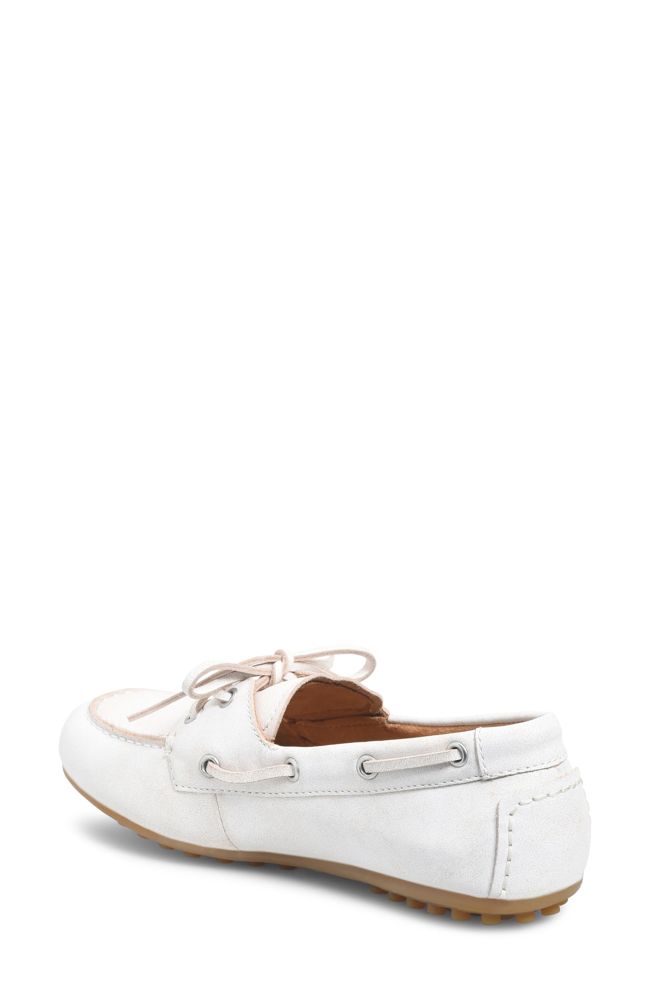 Børn Faye Boat Shoe, Alternate, color, White Leather
