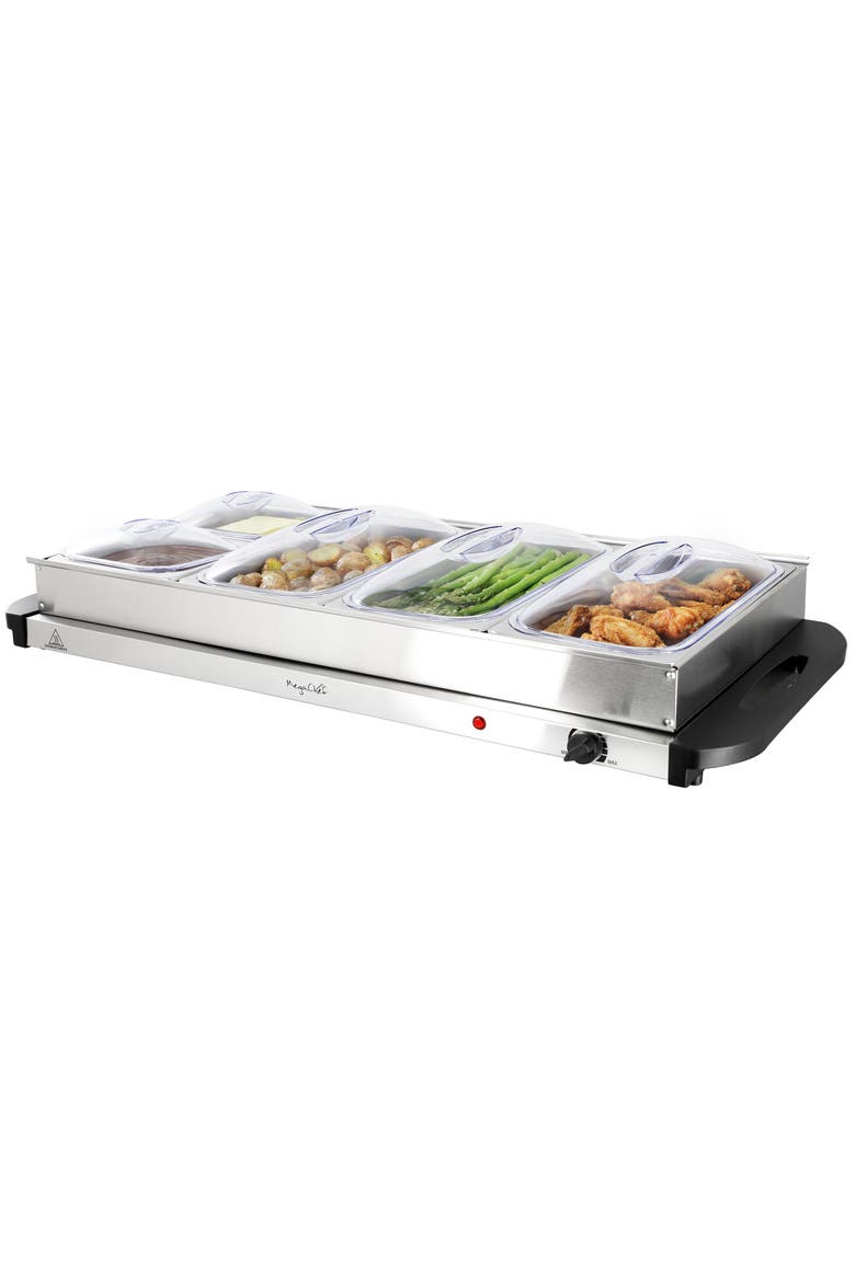 5 Section Buffet Server & Food Warmer, Main, color, Grey