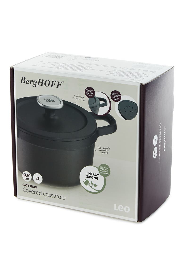 Leo Graphite Enameled Cast Iron Stockpot, Alternate, color, BLACK