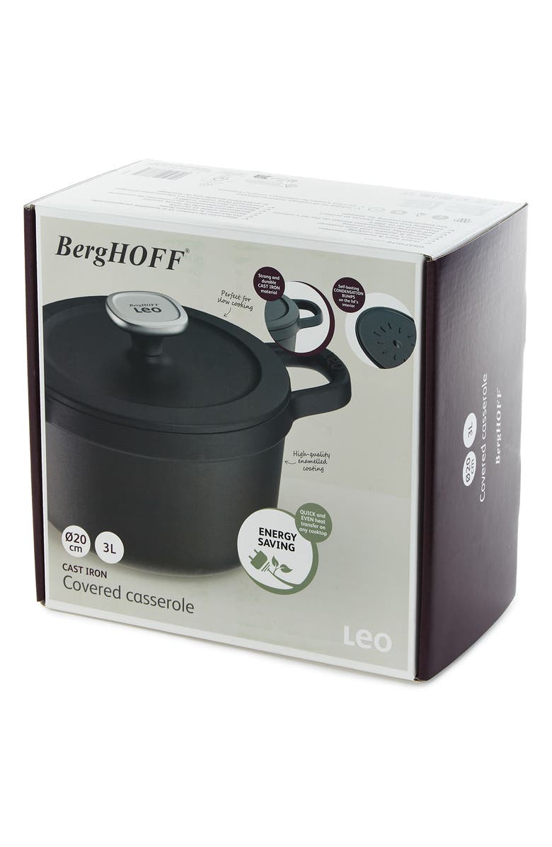 BergHOFF Leo Graphite Enameled Cast Iron Stockpot, Alternate, color, Black