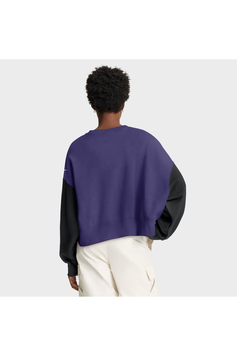 Women's Nike Purple Baltimore Ravens Oversized Color-Block Pullover Sweatshirt, Alternate, color, Purple