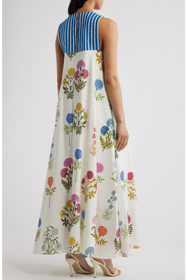 The Eleanor Sleeveless Linen Maxi Dress, Alternate, color, MULTI FLORAL