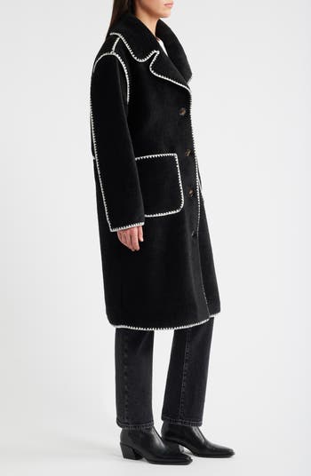 Blanket Stitch Fleece Coat