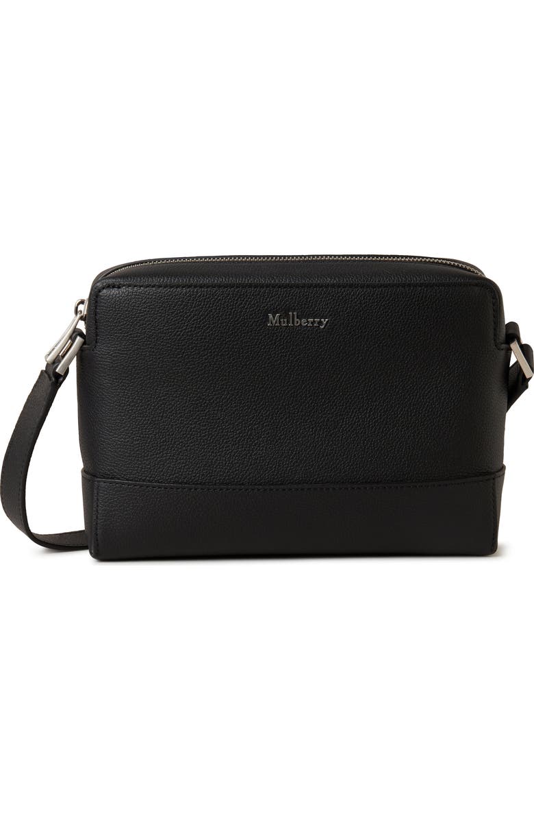 Mulberry Small Farringdon Leather Messenger, Main, color, Black