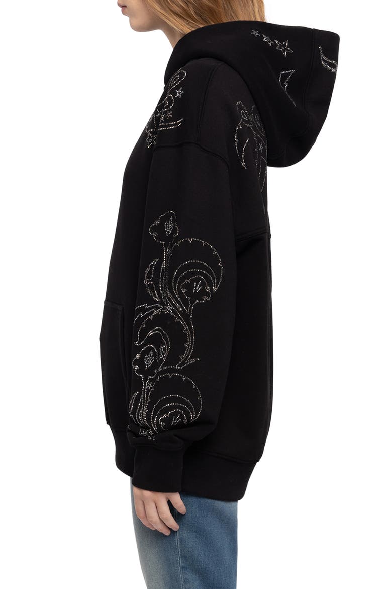 Sweela Strass Hoodie, Alternate, color, BLACK