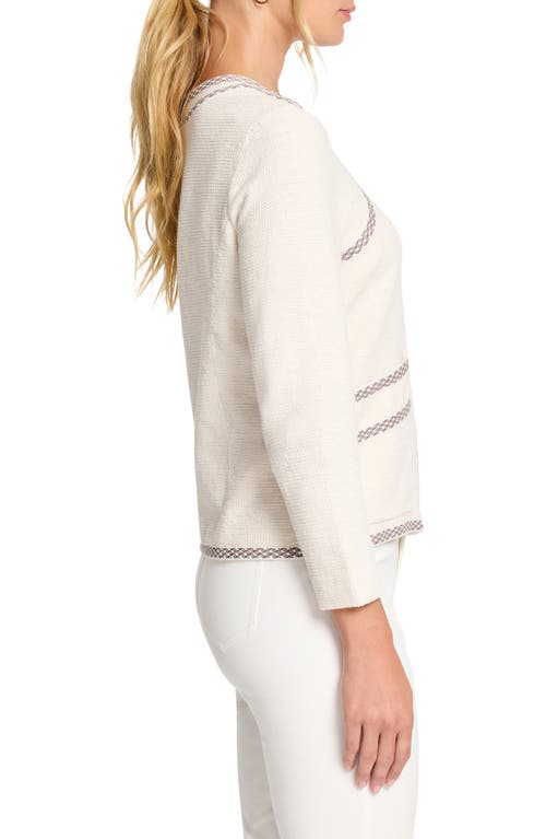 Nic + Zoe Nic+zoe Lined Up Knit Jacket In Classic Cream