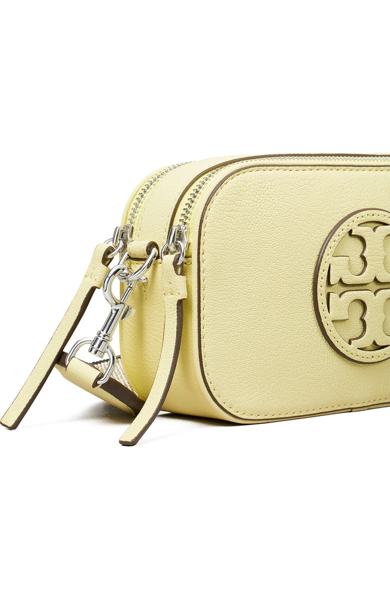 Tory Burch Miller Matte Mini Leather Crossbody Bag, Alternate, color, Lemon Zest