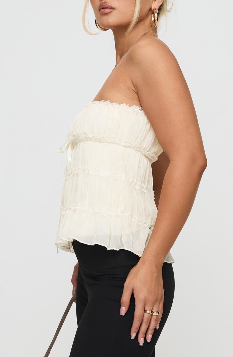 Princess Polly Avelina Lace Trim Strapless Top, Alternate, color, Cream