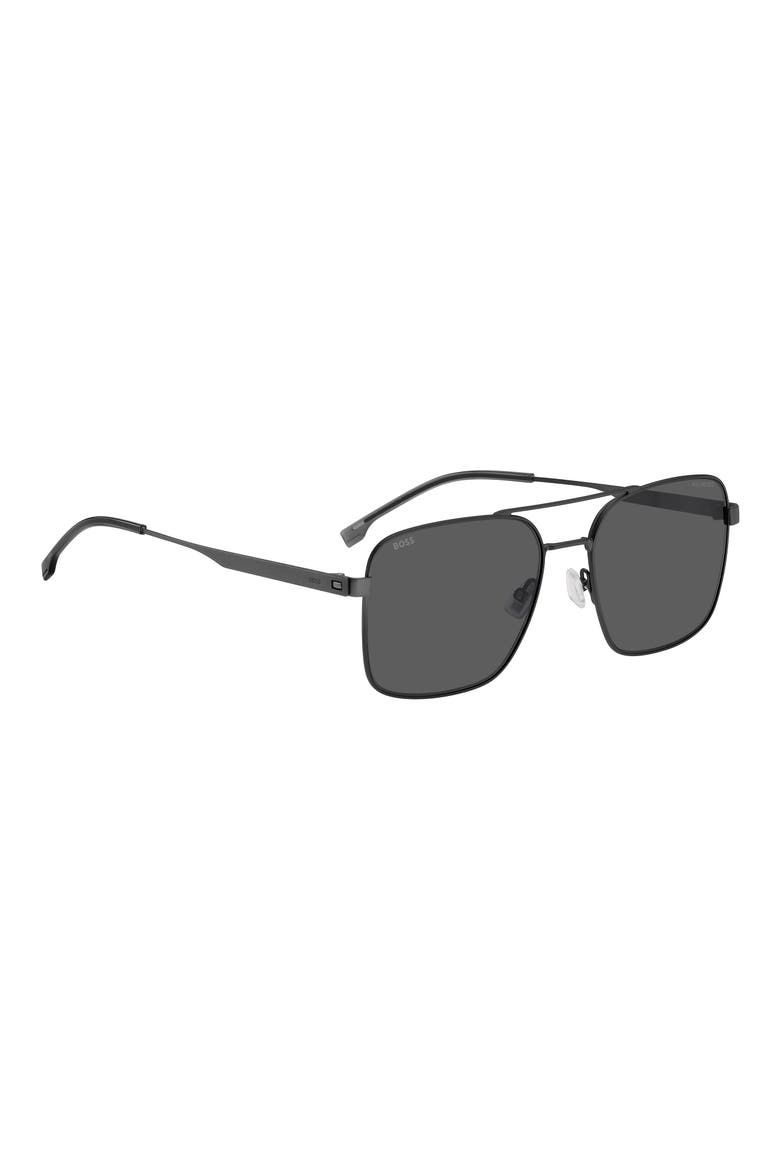 58mm Polarized Aviator Sunglasses, Alternate, color, MATTE RUTHENIUM BLACK
