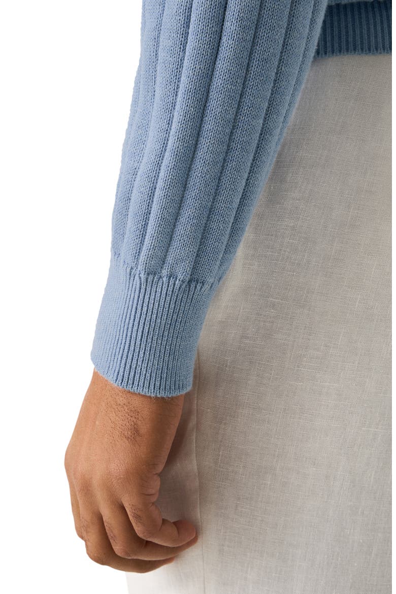 Rib Knit Cotton Crewneck Sweater, Alternate, color, LIGHT BLUE