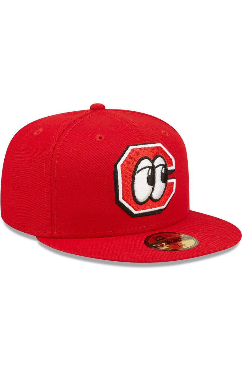 New Era Men's New Era Red Chattanooga Lookouts Authentic Collection Team Home 59FIFTY Fitted Hat, Alternate, color, 