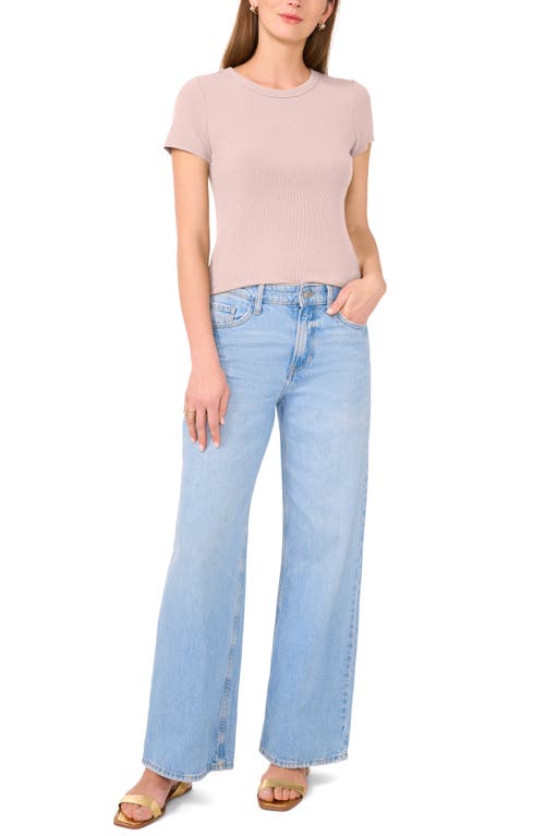 Halogen ® Rib Knit Jersey T-shirt In Veiled Rose