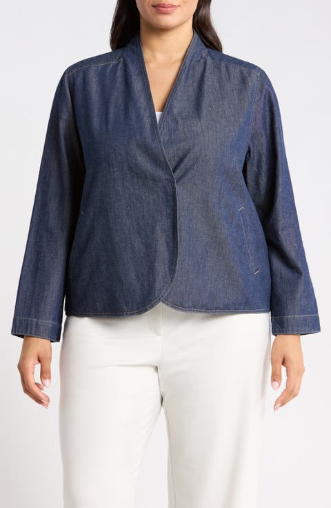 Curved Front Organic Cotton Denim Jacket
