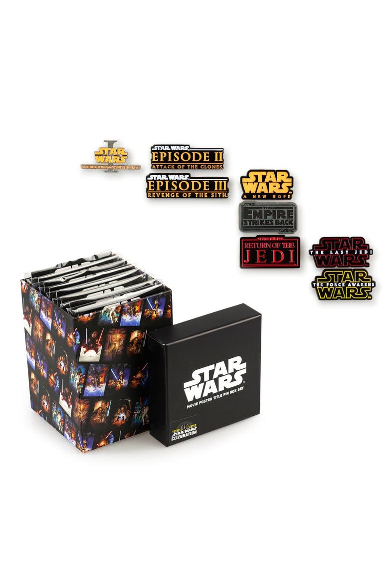 Star Wars Movie Title Pin Collection | Exclusive Poster Title Pin From Each Film, Alternate, color, Multi-Color