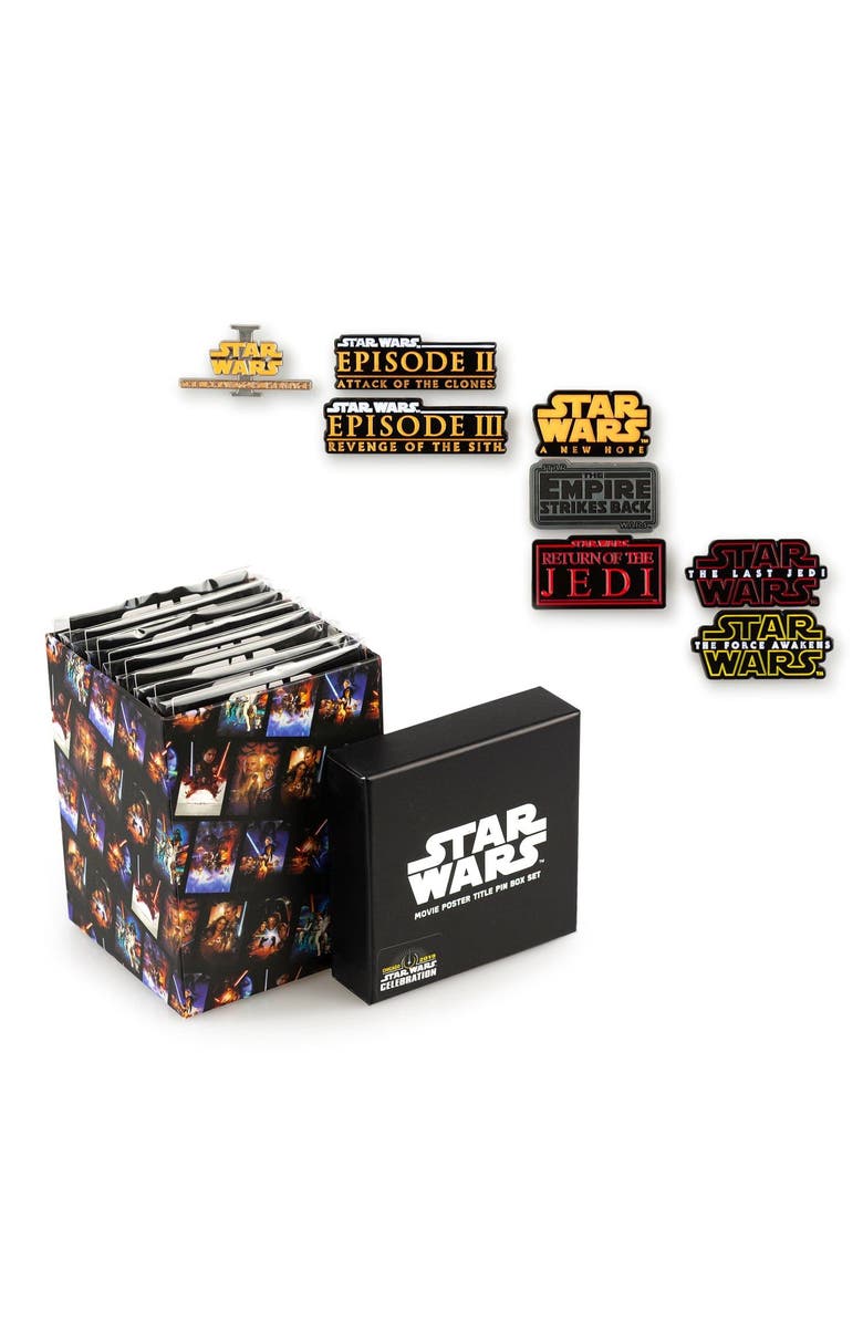 Toynk Star Wars Movie Title Pin Collection | Exclusive Poster Title Pin From Each Film, Alternate, color, Multi-Color