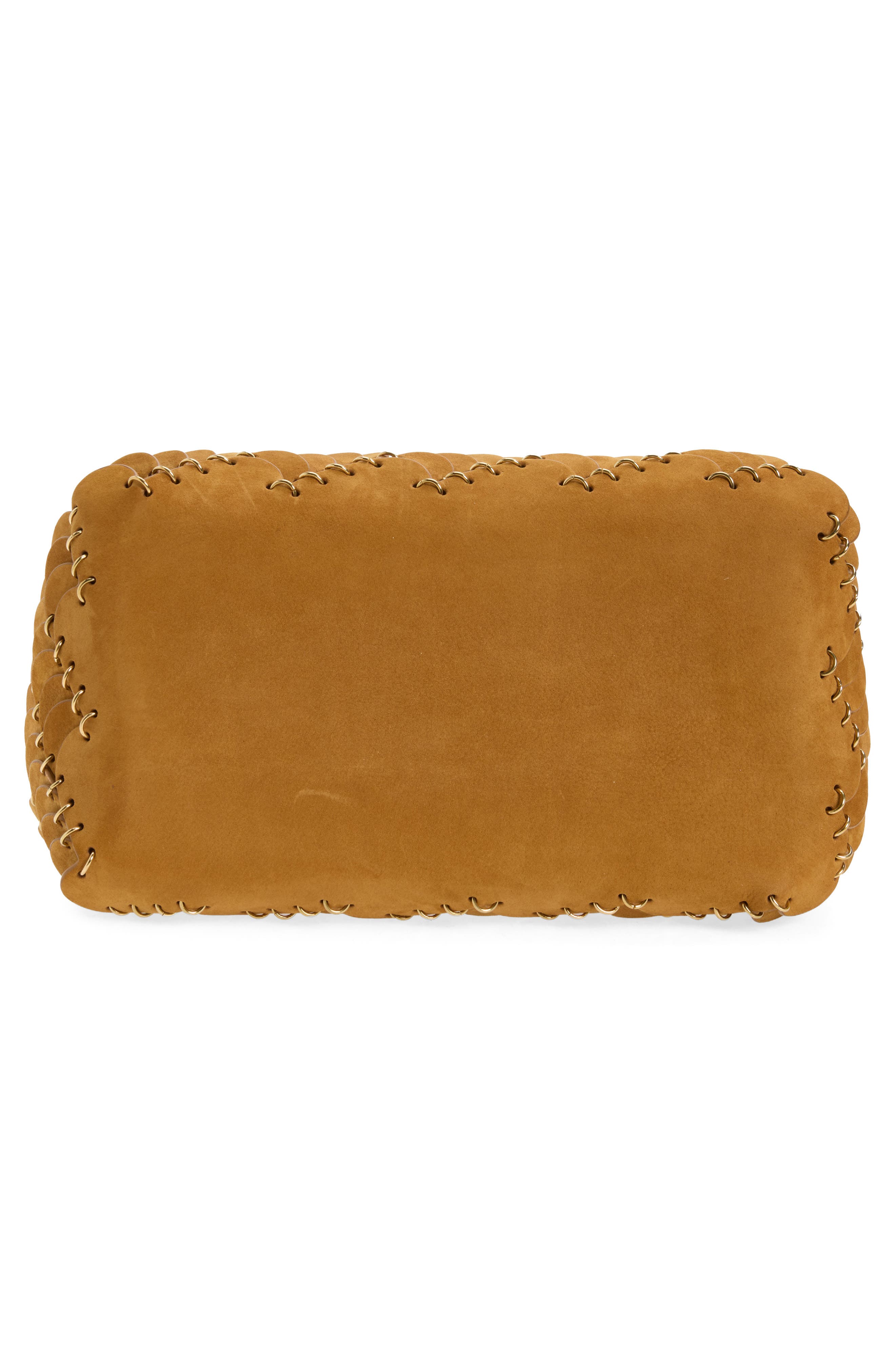 Paco Nubuck Leather Boston Bag, Alternate, color, CAMEL / GOLD