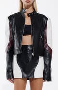 BY.DYLN Rhiannon Colorblock Faux Leather Biker Jacket